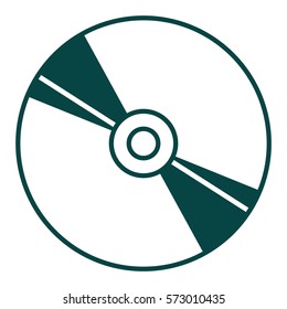 Ilustración vectorial del icono del CD en verde
