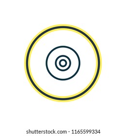 Vector illustration of cd icon line. Beautiful media element also can be used as vinyl icon element.