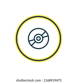 Vector illustration of cd icon line. Beautiful entertainment element also can be used as compact disk icon element.