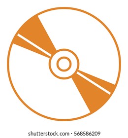 Vector Illustration of CD Icon in Orange
