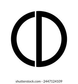 Vector illustration of CD logo letter design on white background.