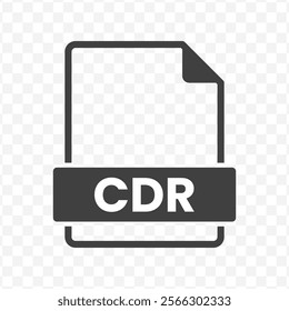 Vector illustration of CDR file in dark color and transparent background(PNG).