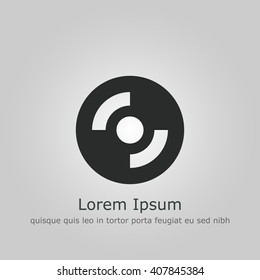 Vector illustration of CD-ROM sign icon on grey background.
