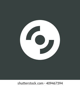 Vector illustration of CD-ROM sign icon on dark background.