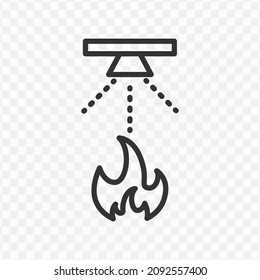 Vector illustration of ceiling extinguisher icon in dark color and transparent background(png).