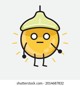 Ilustración vectorial del carácter de la lámpara de techo con una cara bonita y un dibujo de una línea de cuerpo simple sobre un fondo aislado