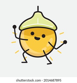Vector Illustration of Ceiling Lamp Character with cute face and simple body line drawing on isolated background