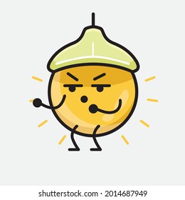 Vector Illustration of Ceiling Lamp Character with cute face and simple body line drawing on isolated background