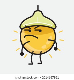 Vector Illustration of Ceiling Lamp Character with cute face and simple body line drawing on isolated background