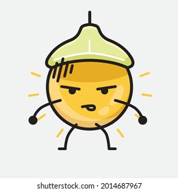 Vector Illustration of Ceiling Lamp Character with cute face and simple body line drawing on isolated background