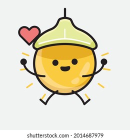 Vector Illustration of Ceiling Lamp Character with cute face and simple body line drawing on isolated background