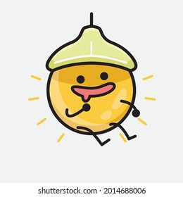 Ilustración vectorial del carácter de la lámpara de techo con una cara bonita y un dibujo de una línea de cuerpo simple sobre un fondo aislado