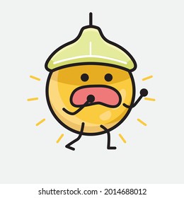 Vector Illustration of Ceiling Lamp Character with cute face and simple body line drawing on isolated background