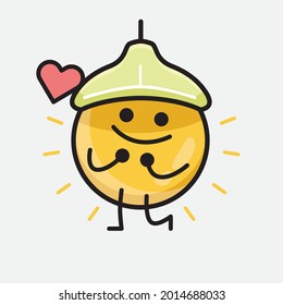 Vector Illustration of Ceiling Lamp Character with cute face and simple body line drawing on isolated background