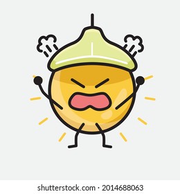 Vector Illustration of Ceiling Lamp Character with cute face and simple body line drawing on isolated background