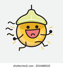 Vector Illustration of Ceiling Lamp Character with cute face and simple body line drawing on isolated background