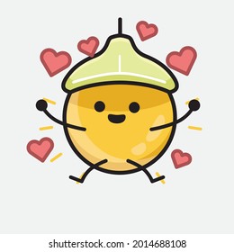 Vector Illustration of Ceiling Lamp Character with cute face and simple body line drawing on isolated background