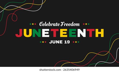 Vector Illustration to Celebrate Juneteenth. African-American Freedom Day. Black Independence Day. Emancipation Day.