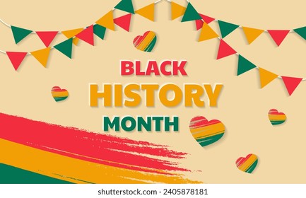 Vector illustration for celebrating African American History Month with text black history month