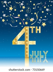 vector illustration celebrating american independence day on july fourth in eps 10 format