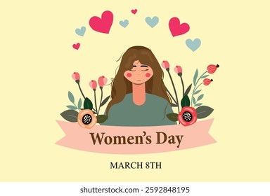 Vector illustration celebrating International Women's day on March 8 every year around the world, Concept of feminism, gender equality women's rights. Vector illustration design.