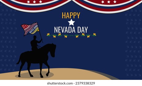 Ilustración de vectores celebrando el Día de Nevada que celebran los ciudadanos de Estados Unidos 