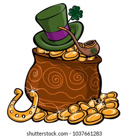Vector illustration, celebrating St. Patrick, card concept, white background