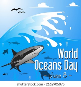 Vector illustration for celebrating Word Oceans Day