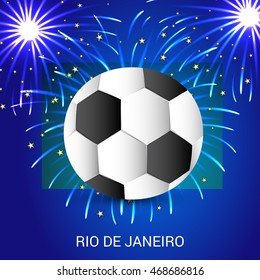 Vector illustration of a Celebration Background for Brazil Soccer.