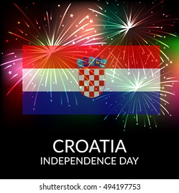 Vector illustration of a Celebration Background for Croatia Independence Day.