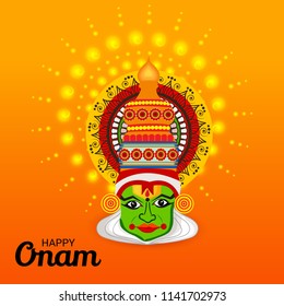 Vector Illustration Celebration Background Happy Onam Stock Vector ...