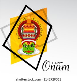 Vector illustration of a celebration background for Happy Onam festival of South India Kerala.