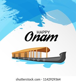 Vector illustration of a celebration background for Happy Onam festival of South India Kerala.