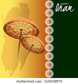 Vector illustration of a celebration background for Happy Onam festival of South India Kerala.