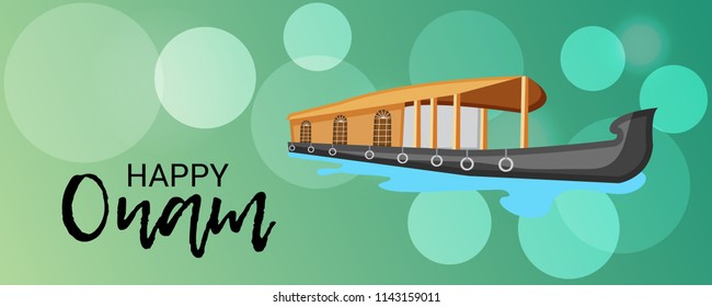 Vector illustration of a celebration background for Happy Onam festival of South India Kerala.