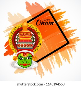 Vector illustration of a celebration background for Happy Onam festival of South India Kerala.