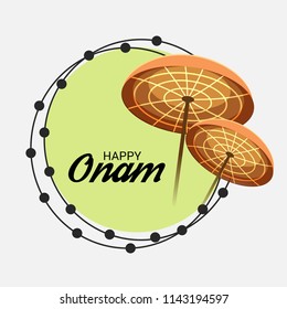 Vector illustration of a celebration background for Happy Onam festival of South India Kerala.
