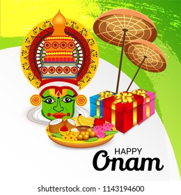 Vector Illustration Celebration Background Happy Onam Stock Vector ...