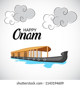 Vector illustration of a celebration background for Happy Onam festival of South India Kerala.