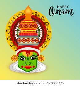 Vector illustration of a celebration background for Happy Onam festival of South India Kerala.
