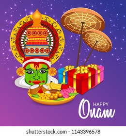 Vector Illustration Celebration Background Happy Onam Stock Vector ...