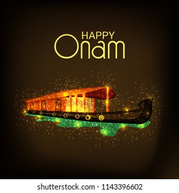 Vector illustration of a celebration background for Happy Onam festival of South India Kerala.
