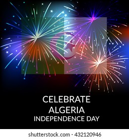 Vector illustration of Celebration Background for Independence day of Algeria.