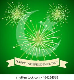 Vector illustration of a celebration background for Pakistan Independence Day.