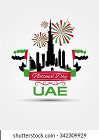 vector illustration celebration Dec. 2 national day of the United Arab Emirates, festive icon UAE