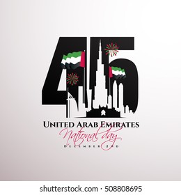 vector illustration celebration Dec. 2 national day of the United Arab Emirates, festive icon UAE