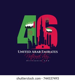 vector illustration celebration Dec. 2 national day of the United Arab Emirates, festive icon UAE