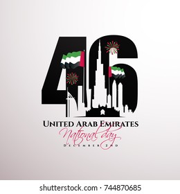 vector illustration celebration Dec. 2 national day of the United Arab Emirates, festive icon UAE