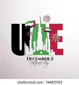 vector illustration celebration Dec. 2 national day of the United Arab Emirates, festive icon UAE