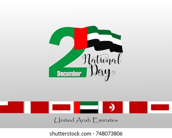 vector illustration celebration Dec. 2 national day of the United Arab Emirates.
Flags of all emirates